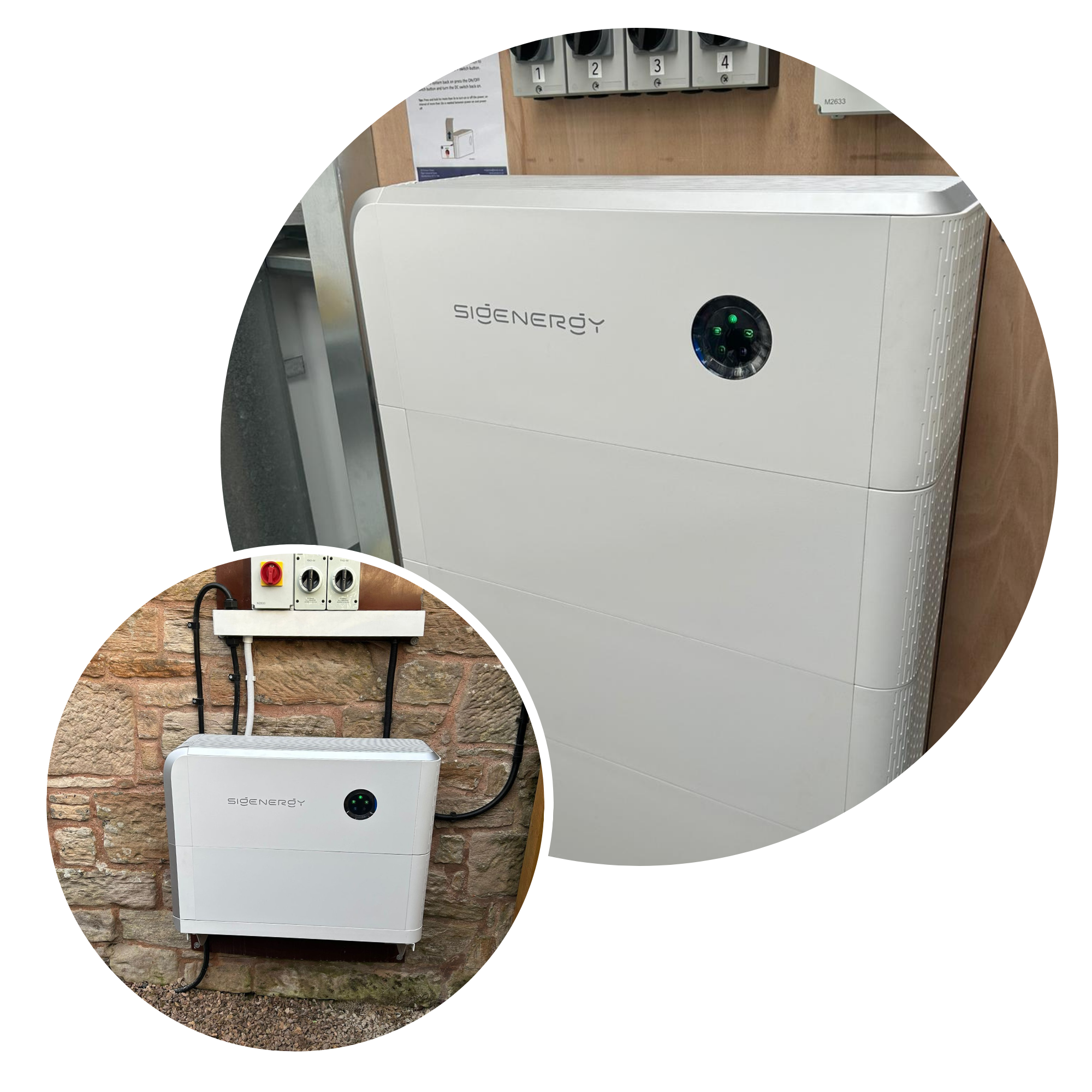 SigEnergy Circle Images Template SigEnergy Home Battery and Solar Inverter installation at two properties in Scotland